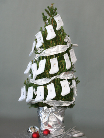 Adventsstiefelkette "weiß silber"